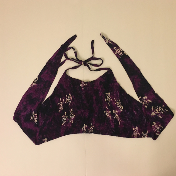 Young Fashion Tops - Purple Shirred Halter top